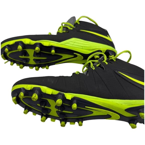 Nike Huarache Mid Football Cleats Black Volt Men’s Size 12 - Picture 4 of 6